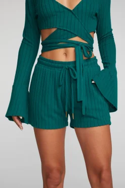 Clearance Chaser Brand Poor Boy Rib Shorts With Shoestring Tie