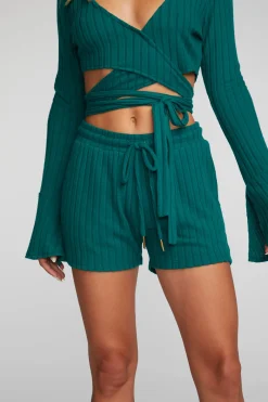 Clearance Chaser Brand Poor Boy Rib Shorts With Shoestring Tie