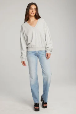 Flash Sale Chaser Brand Poppy Heather Grey Pullover