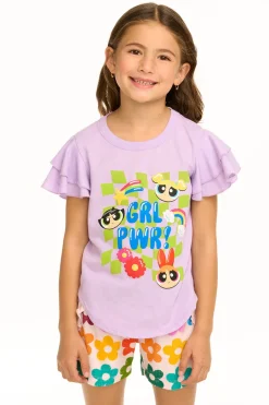 Sale Chaser Brand Powderpuff Girls - Girl Power Flutter Sleeve Tee