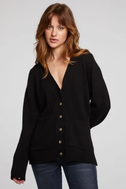 Best Sale Chaser Brand Presley Licorice Cardigan