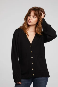 Best Sale Chaser Brand Presley Licorice Cardigan