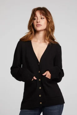 Best Sale Chaser Brand Presley Licorice Cardigan