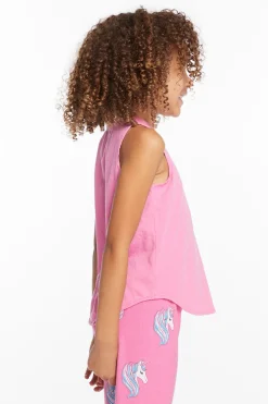 Shop Chaser Brand Pretty Unicorn Girls Vintage Jersey Shirttail Muscle