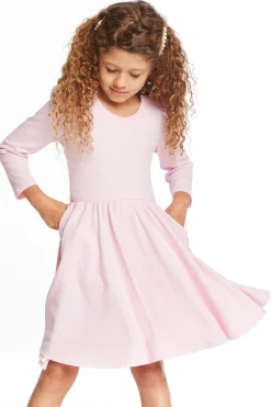 New Chaser Brand Puff Girls Long Sleeve Ribbon Dress With Twirl Skirt