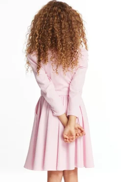 New Chaser Brand Puff Girls Long Sleeve Ribbon Dress With Twirl Skirt