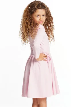 New Chaser Brand Puff Girls Long Sleeve Ribbon Dress With Twirl Skirt