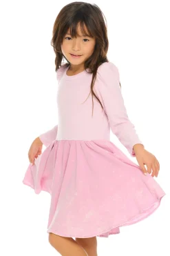 New Chaser Brand Puff Long Sleeve Dress With Twirl Skirt