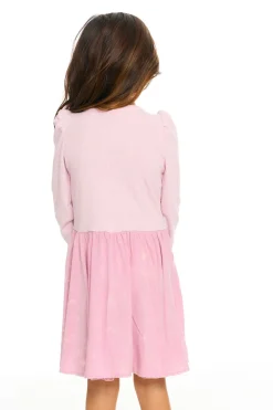 New Chaser Brand Puff Long Sleeve Dress With Twirl Skirt