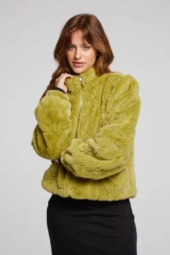 Sale Chaser Brand Puff Sleeve Green Olive Jacket