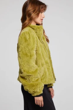 Sale Chaser Brand Puff Sleeve Green Olive Jacket