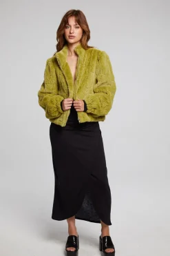 Sale Chaser Brand Puff Sleeve Green Olive Jacket