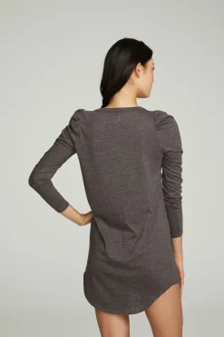 Cheap Chaser Brand Puff Sleeve Shirttail Hi Lo Dress