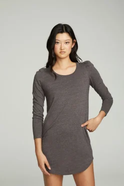 Cheap Chaser Brand Puff Sleeve Shirttail Hi Lo Dress