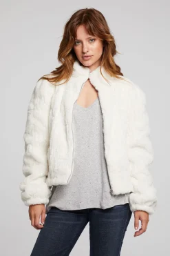 Cheap Chaser Brand Puff Sleeve Starry White Jacket