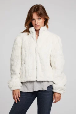 Cheap Chaser Brand Puff Sleeve Starry White Jacket