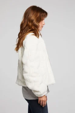 Cheap Chaser Brand Puff Sleeve Starry White Jacket