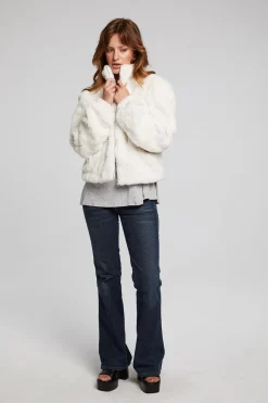Cheap Chaser Brand Puff Sleeve Starry White Jacket