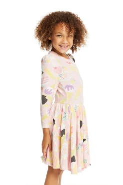 Shop Chaser Brand Puff Sweet Treats Long Sleeve Dress With Twirl Skirt