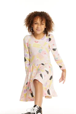 Shop Chaser Brand Puff Sweet Treats Long Sleeve Dress With Twirl Skirt