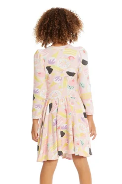 Shop Chaser Brand Puff Sweet Treats Long Sleeve Dress With Twirl Skirt