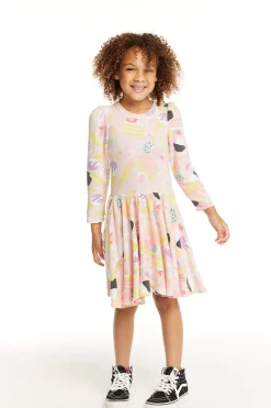 Shop Chaser Brand Puff Sweet Treats Long Sleeve Dress With Twirl Skirt