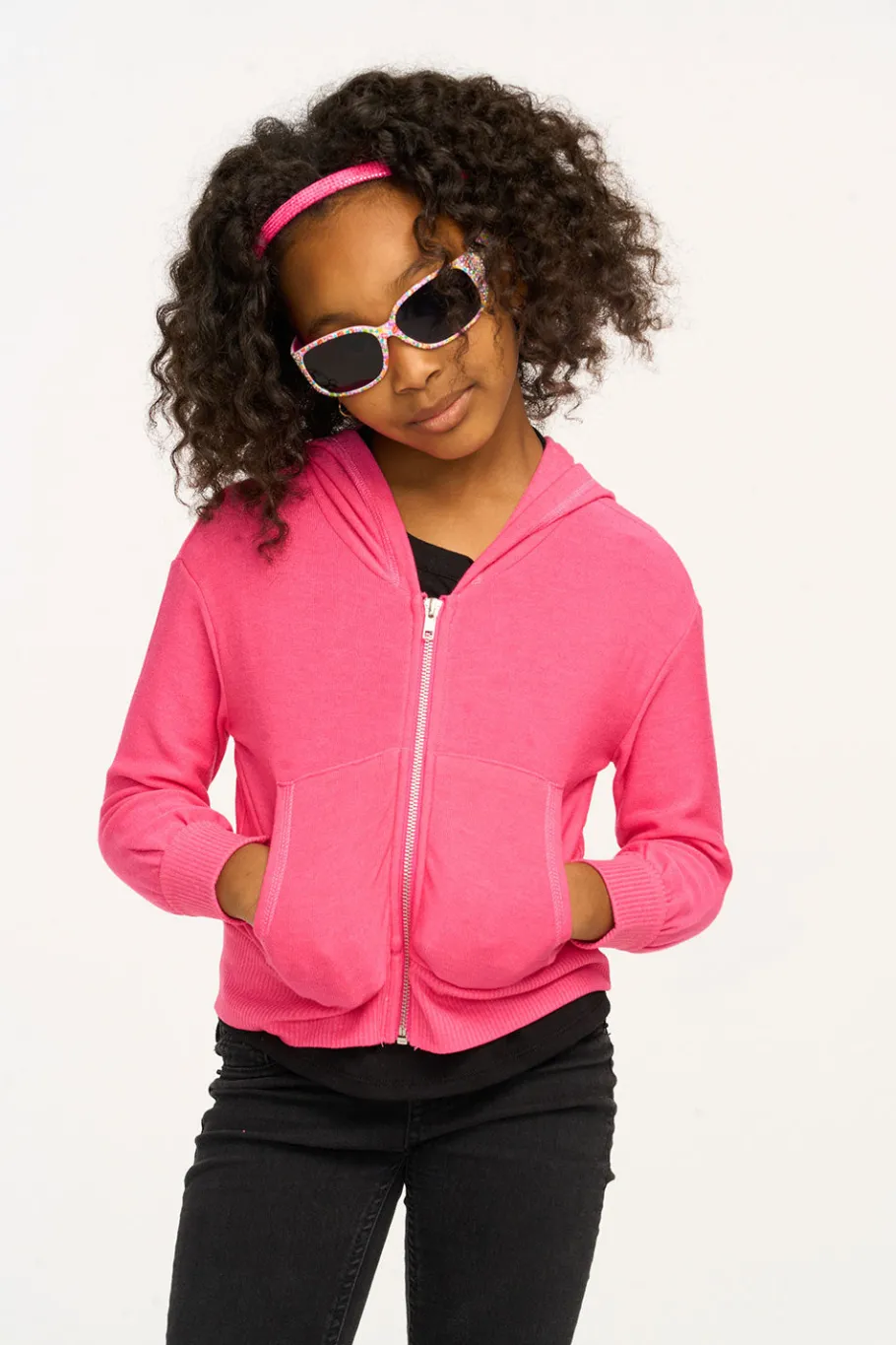 Discount Chaser Brand Puffy Flamingo Pink Cozy Knit Zip Up Hoodie