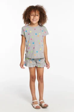 Fashion Chaser Brand Rainbow Smiles Girls Crew Neck Tee
