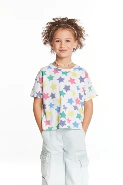 New Chaser Brand Rainbow Stars Girls Tee