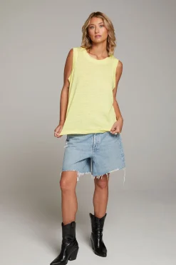 Discount Chaser Brand Raw Edge Lemon Muscle Tank