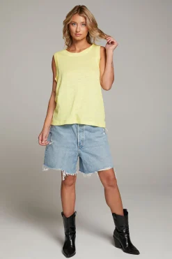 Discount Chaser Brand Raw Edge Lemon Muscle Tank