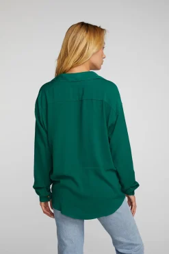 Flash Sale Chaser Brand Rayon Woven Long Sleeve Button Down