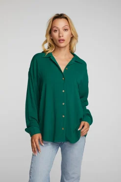 Flash Sale Chaser Brand Rayon Woven Long Sleeve Button Down