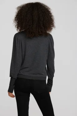 Cheap Chaser Brand Recycled Bliss Knit Crewneck Pullover With Rib And Puff Sleeve