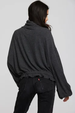 Cheap Chaser Brand Recycled Bliss Knit Cropped Pullover With Elastic Waist & Sleeve
