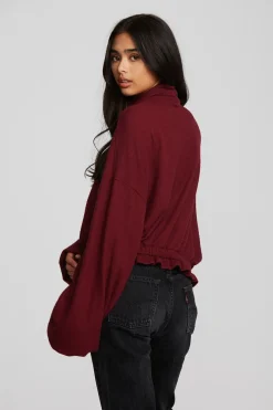 Fashion Chaser Brand Recycled Bliss Knit Cropped Pullover With Elastic Waist & Sleeve