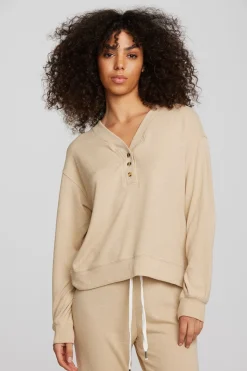 Hot Chaser Brand Recycled Bliss Knit Long Sleeve Henley With Rib