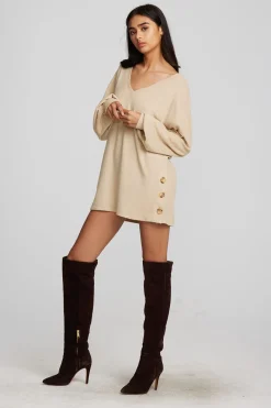 Flash Sale Chaser Brand Recycled Bliss Knit V-neck Tunic With Button Side Seam