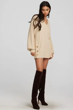 Flash Sale Chaser Brand Recycled Bliss Knit V-neck Tunic With Button Side Seam
