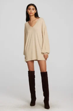 Flash Sale Chaser Brand Recycled Bliss Knit V-neck Tunic With Button Side Seam