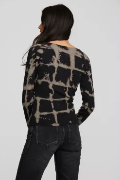 New Chaser Brand Recycled Vintage Rib Long Sleeve Top With Twist Detail