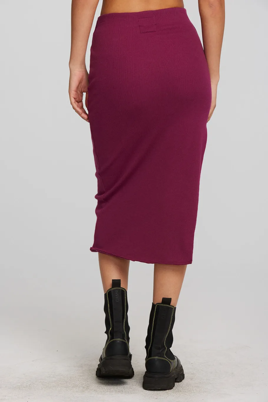Flash Sale Chaser Brand Recycled Vintage Rib Midi Skirt With Shirring And Side Slit