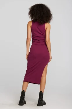 Flash Sale Chaser Brand Recycled Vintage Rib Midi Skirt With Shirring And Side Slit