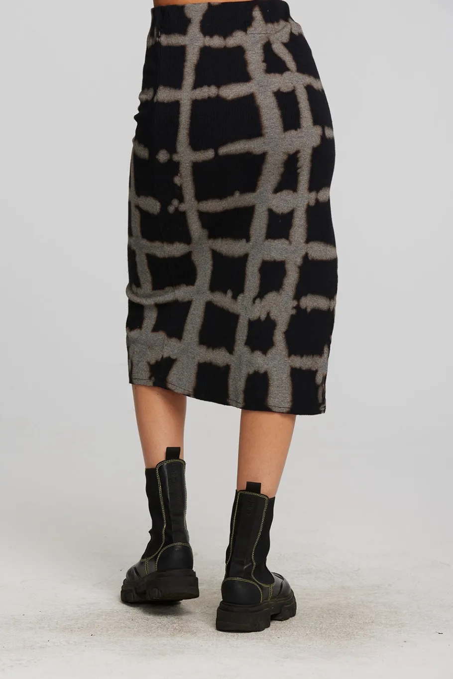 Best Sale Chaser Brand Recycled Vintage Rib Midi Skirt With Shirring And Side Slit
