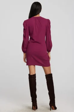 Shop Chaser Brand Recycled Vintage Rib Mini Dress With Deep V And Pearl Snaps
