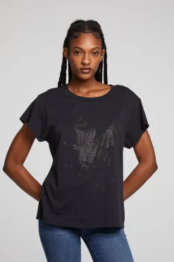 Cheap Chaser Brand Rhinestone Eagle Tee