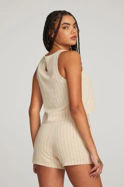 Best Sale Chaser Brand Riley White Pinstripe Tank