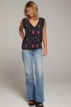 Shop Chaser Brand Rolled Night Palm Armhole V-neck Muscle Tank
