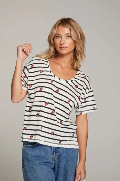 Clearance Chaser Brand Rolling Stones All Over Logo Tee