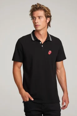 Outlet Chaser Brand Rolling Stones Embroidered Logo Mens Polo Tee